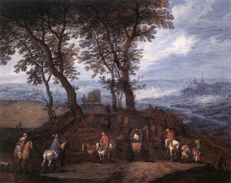 BRUEGHEL, Jan the Elder Travellers on the Way oil painting image